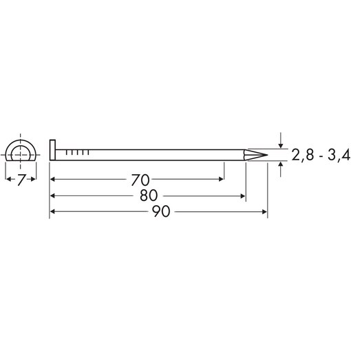 Streifennägel B-XIX 2,8x70 mm blank